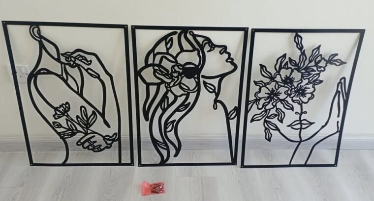 3 pcs metal wall art